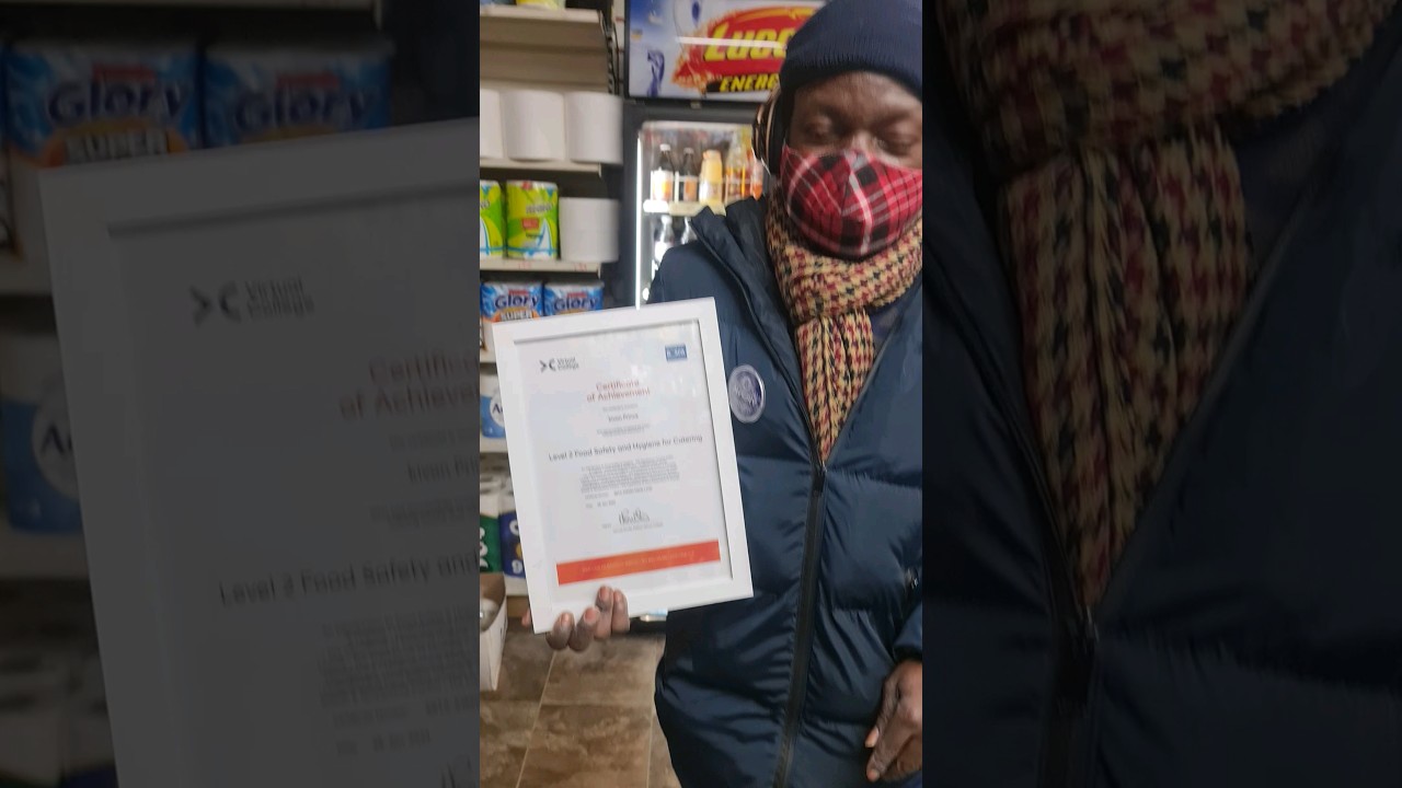 This is my chef certificate the best Caribbean chef in London & subscribe channel god bless