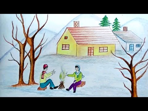 Featured image of post How To Draw Winter Season Scenery Step By Step - Draw two straight, parallel lines extending from the roof, and top it with a small learn how to draw christmas trees, reindeers, angels, elves or santa claus with easy step by step instructions.