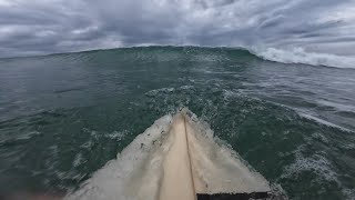 SURFING A CROWDED BEACH BREAK! (RAW POV)