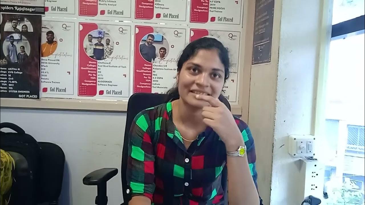 Student s Experience In QSpiders Rajajinagar Swathi S Placed As qspiders-rajajinagar-youtube