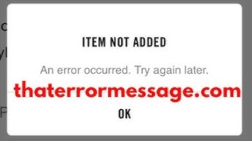 Item not added. An error occurred (Nike Store)