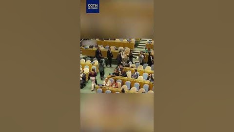 Когда Нетаньяху вышел на трибуну, делегации в знак протеста покинули зал ГА ООН