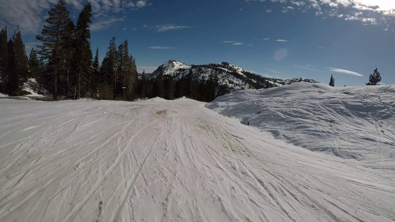 Too warm February 2018 in Tahoe Snow melting on the ski slopes. POV RAW YouTube