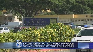 Kaiser High School put on brief lockdown after suspicious note found