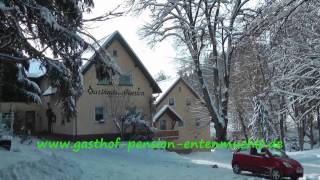 Verschneite Heimat romantisches Ölschnitztal Gasthof Entenmühle