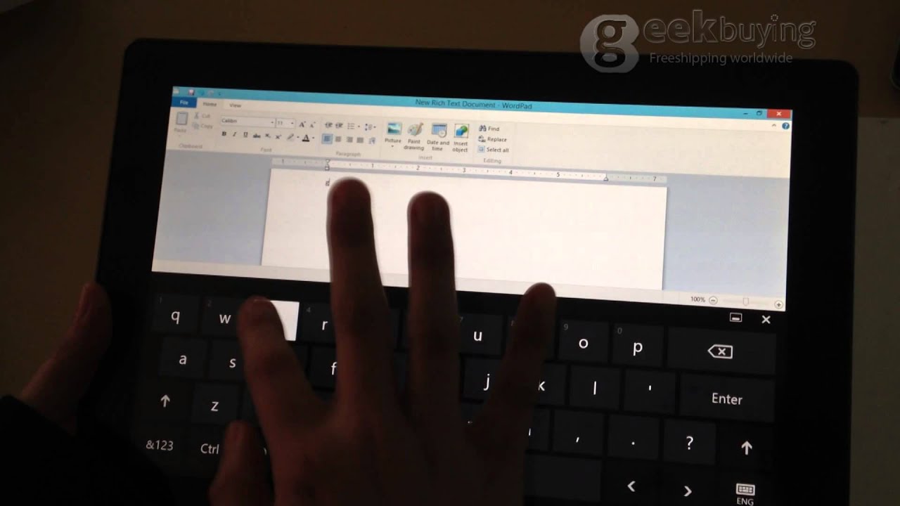 Office Function Show on Windows 8.1 Cube iWork10 U100GT Intel Bay trail-T Quad Core Tablet PC