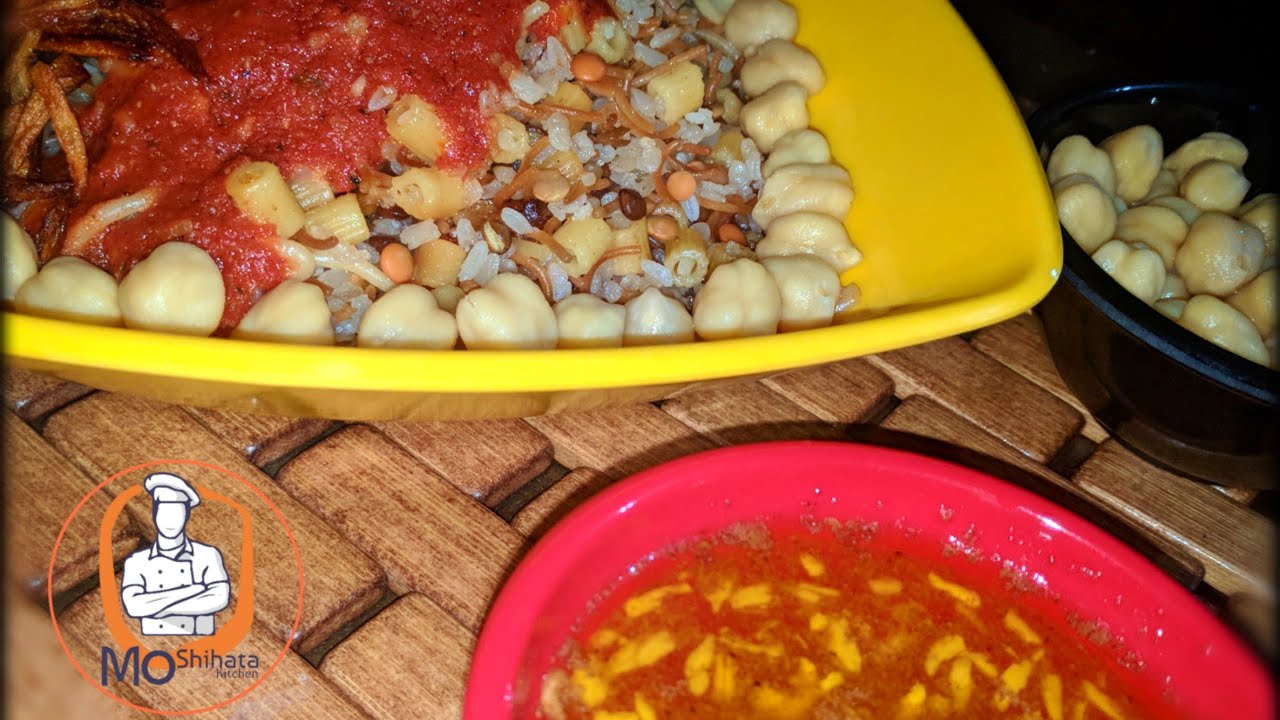 🔴 طريقة عمل الكشرى فى حلة واحده بتكات هتخليه احلى من كشرى المحلات 😉