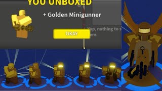 Roblox Tower defense simulator Golden Minigunner review!!!!