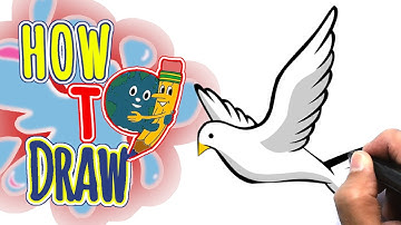 HOW TO DRAW A DOVE CARTOON EASY | ANIMAL | COLORING PAGE | Easy Things to Draw |  @DrawingwithKIDS ​