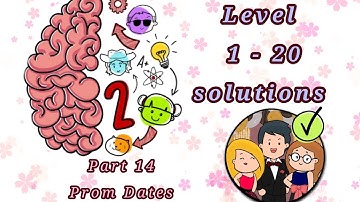 Brain test 2 walkthrough and solution|level 1-20 solved|Prom Dates| part 14