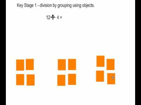 key stage 1 division by grouping using objects - YouTube