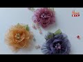 Organza flower | How To Make| Ribbon craft| Handmade brooch - Hana DIY