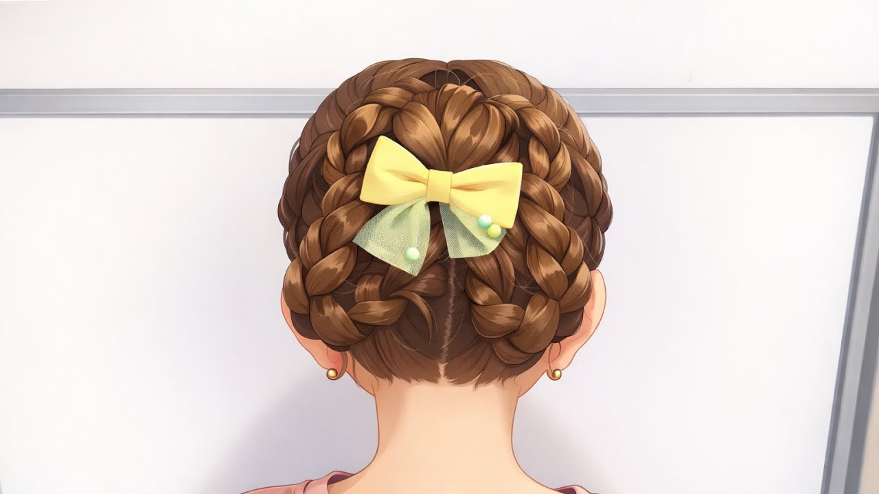 Пучок-бабочка 🦋 из кос — просто и очень красиво! #прическа #бабочка #butterfly 