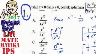 Pembahasan un matematika ips 2017 soal eksponensial