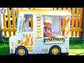 Kids Pretend Play with BBQ Food Truck for Kids, Cooking with BBQ Grill