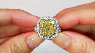 Fancy Yellow Canary Diamond Ring At 11.14 Carats By Kat Florence