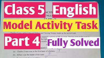 Class 5 Model Activity Task English Part 4 @english freedom