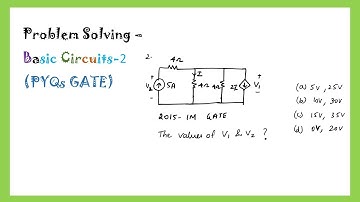 Circuits Ques 2  - Dependent current source | Find V1 & V2 | GATE 2015 | 1m