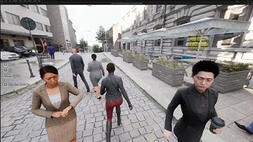 Unreal Engine 5.3 - Testing European Alleys mixed with City Sample Metahuman NPCs and Vehicles - 4K