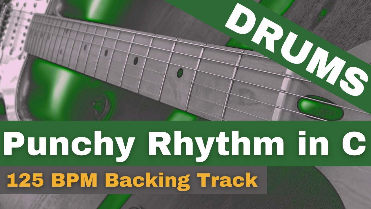 Punchy Rhythm for DRUMS in C 125 BPM Backing Track - YouTube