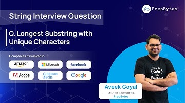 Popular Coding Interview Question - Longest Substring With Unique Characters