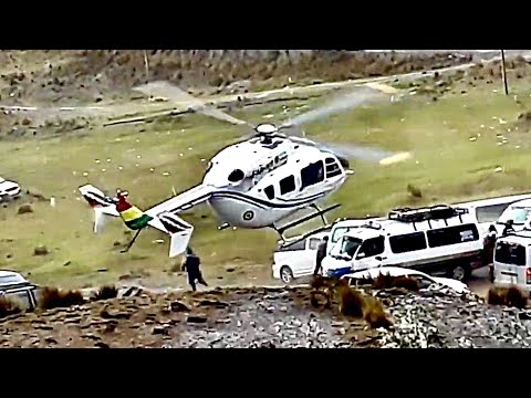 Helicopter Spins Out Of Control