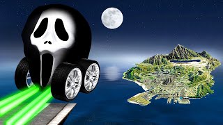 Jumping HALLOWEEN CARS Across ENTIRE MAP in GTA 5!