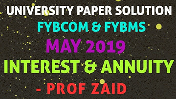 F.Y.B.COM AND F.Y.BMS SEM 2 MATH  | MAY - 2019 PAPER SOLUTION | Q.2 | PROF. ZAID