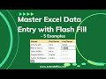 Master excel data entry with flash fill with 5 examples