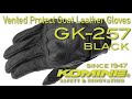 KOMINE コミネ GK-257 Vented Protect Goat Leather Gloves, black / GK-257 ベンティッドプロテクトレザーグローブ,ブラック