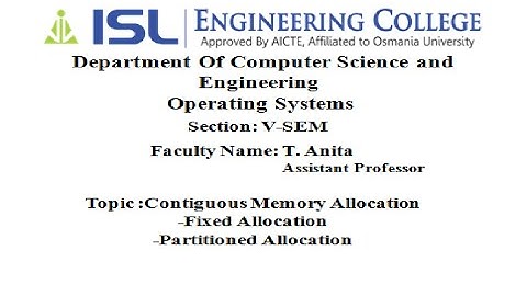 CSE Lecture-28 Contiguous Memory Allocation