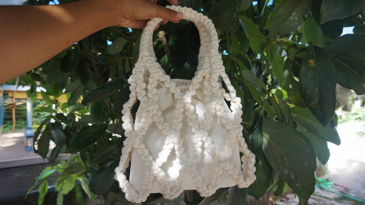 DIY Macrame Net Bag || Macrame Bag Tutorial || Macrame tote bag - YouTube