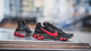 nike react element black red