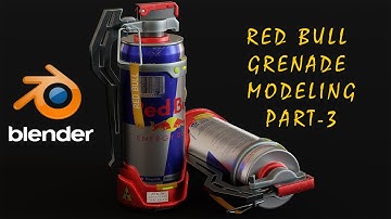 Red Bull Grenade Modeling in Blender Part 03 #blendermodeling #blendertutorial #3dmodeling