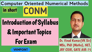 Computer Oriented Numerical Methods | Syllabus Discussion | Important Topics for Exam CONMvkmpoint