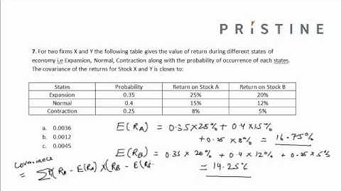 CFA Tutorial: Quantitative Methods (Co-Variance of the Returns)