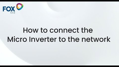 How to connect the Micro Inverter to the network