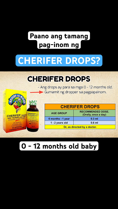 CHERIFER DROPS for babies 0- 6 months: Paano ang tamang pag-inom?