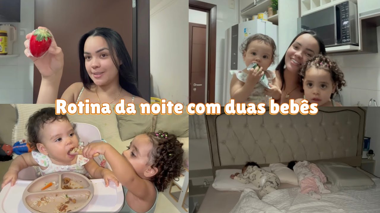 MINHA ROTINA DA NOITE COM DUAS BEBÊS | NÃO É FACIL 😬💖😅