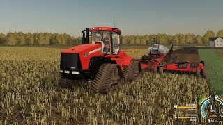 FS19 Case IH 430 Quadtrac planting with 500T air drill Real farmer plays FS Building a dairy year 2