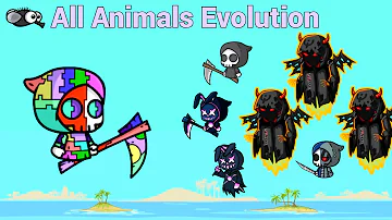 All Animals Evolution And Puzzle Master Reaper Kills Bosses Enemies (EvoWorld.io)