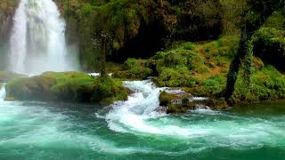 Calming Mountain Waterfall And River-Relaxing Nature Sounds-Sleep-10 Hours White Noise For Sleeping.