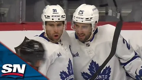 Maple Leafs' Conor Timmins Scores His First NHL Go...