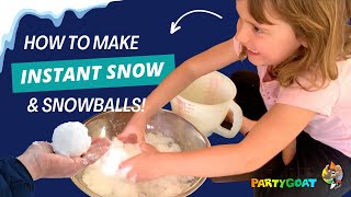 How to make Instant Snow & Snowballs! Instructions for Realistic Fake Snow by Party GOAT [2023]