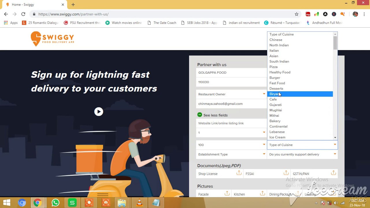 How to sell food in Swiggy swiggy registration for resturant sell