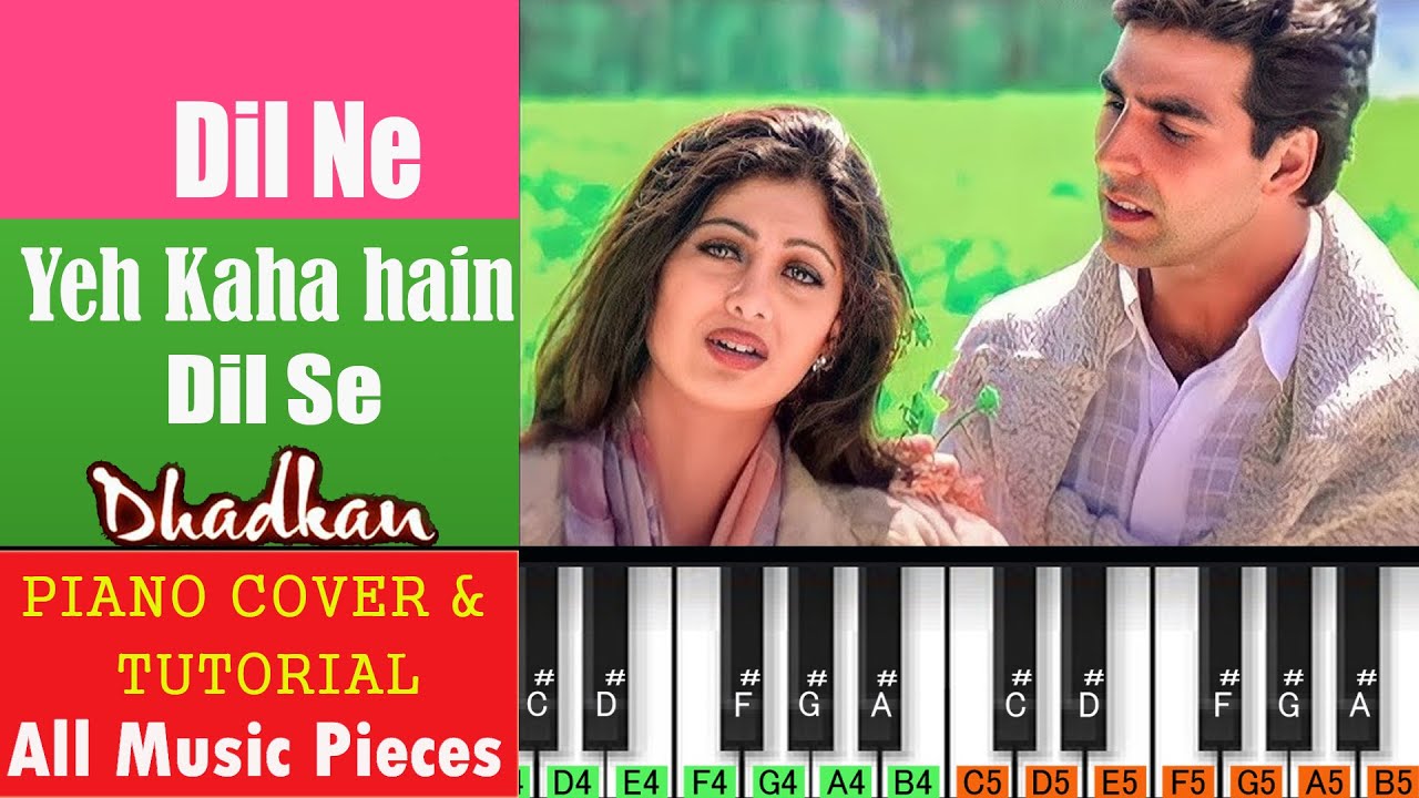Dil Ne Ye Kaha Hai Dil Se Piano Tutorial | Dhadkan (2000) | Hindi Song Piano Notation