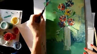 Мастер-класс: рисуем цветы гуашью,кисть+мастихин Мастер-класс: рисуем цветы гуашью,кисть+мастихин