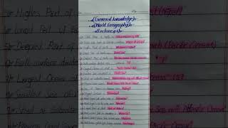 World Geography Essentials | General Knowledge Lecture #1 |  Quick Revision Notes.