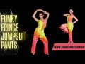 Charismatico funky neon vibrant samba fringe pants jumpsuit