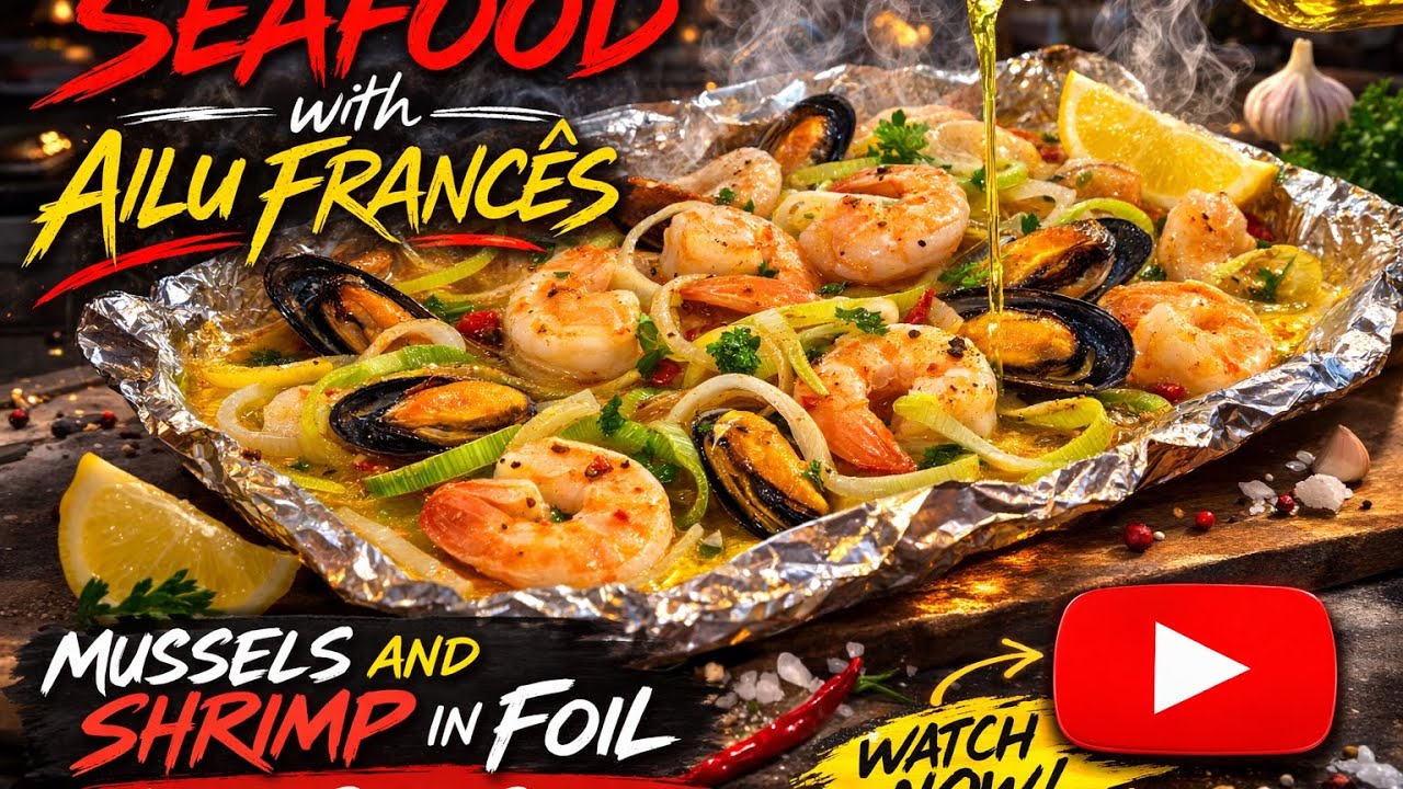 Mussels and Shrimp in Foil | Seafood Dinner Recipe